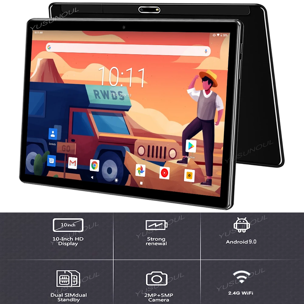 2020 хит продаж 10 дюймов 3G планшет Android 9 0 четыре ядра Google Play 32 ГБ ROM две sim карты WiFi