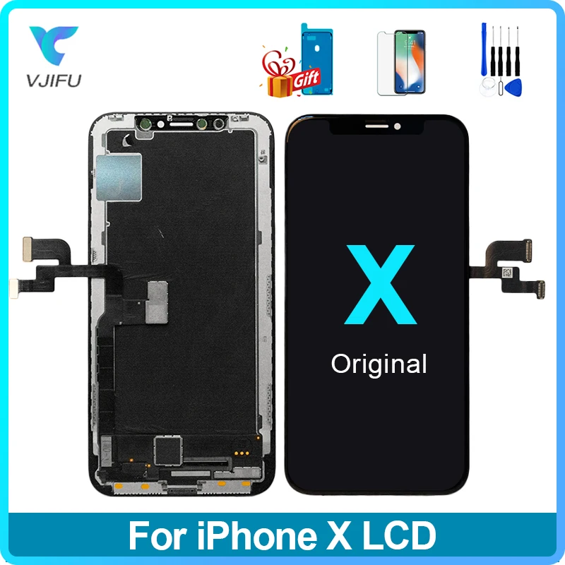 grade aaa original lcd display for iphone x with 3d touch digitizer assembly true tone phone repair parts replacement free global shipping