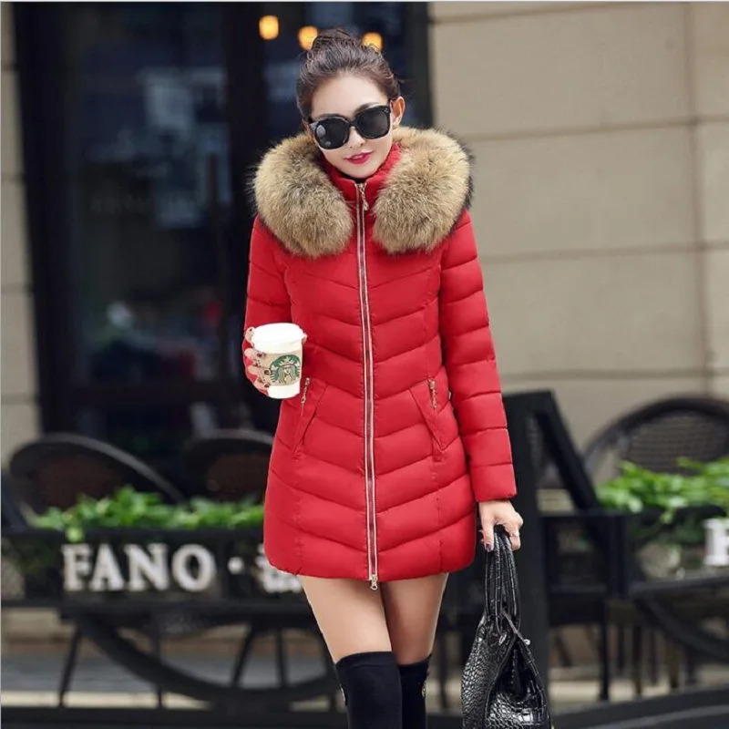 Brand Winter Jacket Women Coat Fur Collar Winter Parka Women Hooded Oversized Down Jacket Female Thick Warm Outwear Coats