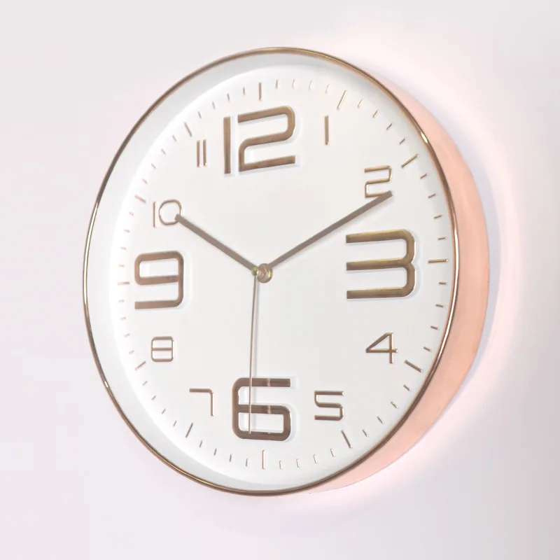 Plastic round 30cm Nordic simple silent quartz wall clock quiet sweep non tick home art decoration modern design | Дом и сад
