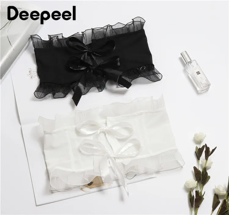 

Сетчатый Кружевной Галстук-бабочка Deepeel, 1 шт., 19*130 см, широкий винтажный шифоновый корсет, пояс, элегантные женские аксессуары для одежды, по...