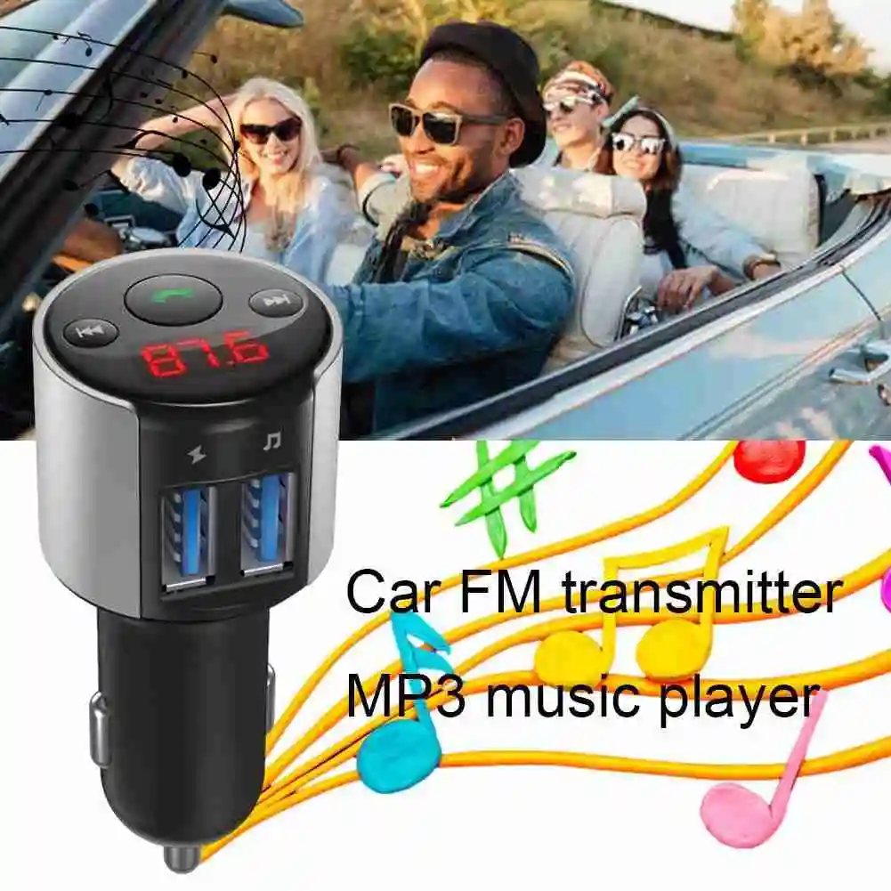 

New Car Wireless Bluetooth FM Transmitter Car MP3 Music Player Radio Adapter Dual USB Charger Handsfree Car FM Transmitter Kits