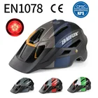 Велосипедный шлем BATFOX с интегрированным формованием, регулируемый предупреждающий фонарь, ночная подсветка, защита от солнца, съемные поля