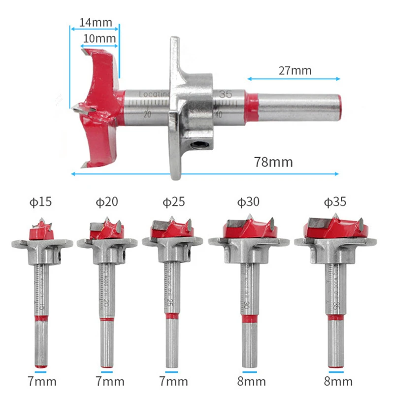 

Сверло Forstner, комплект из 15/20/25/30/35 мм, для работ по дереву