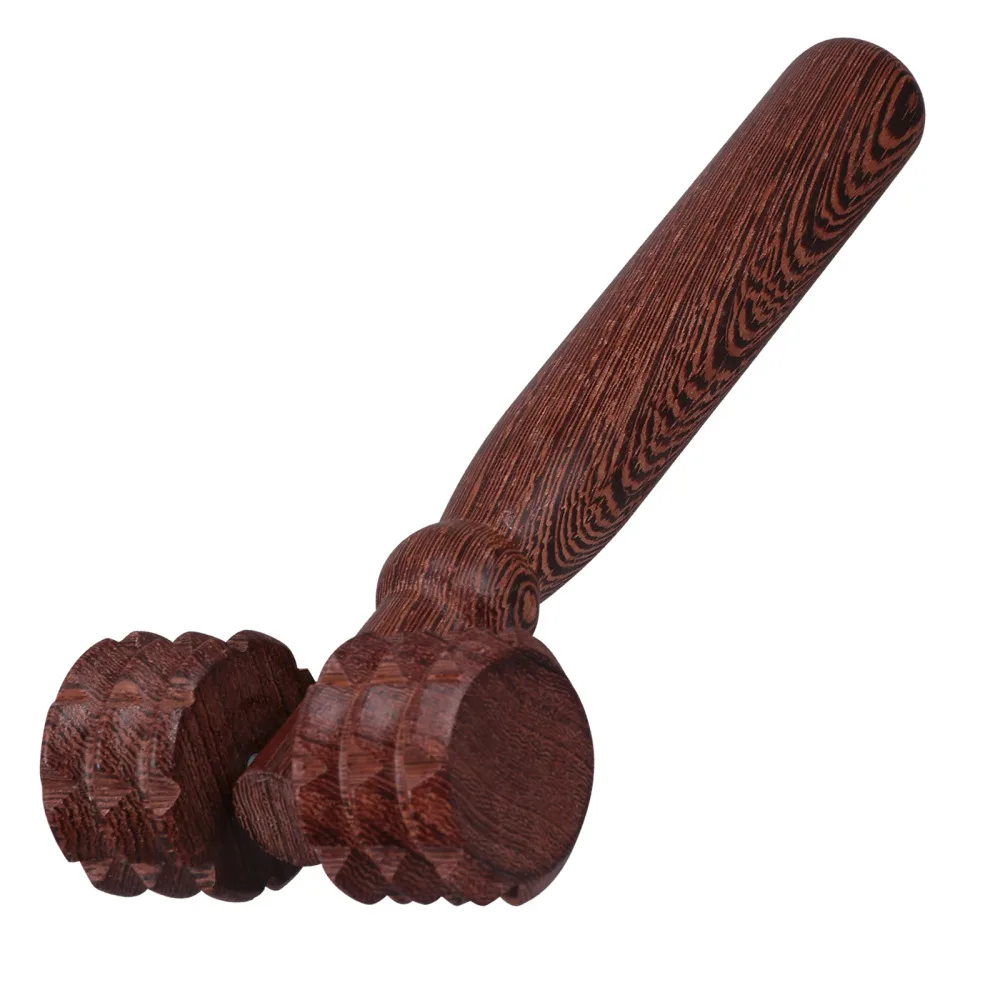

1pc Two-wheel Roller Massager Wooden Hand Held Massager Wood Tool