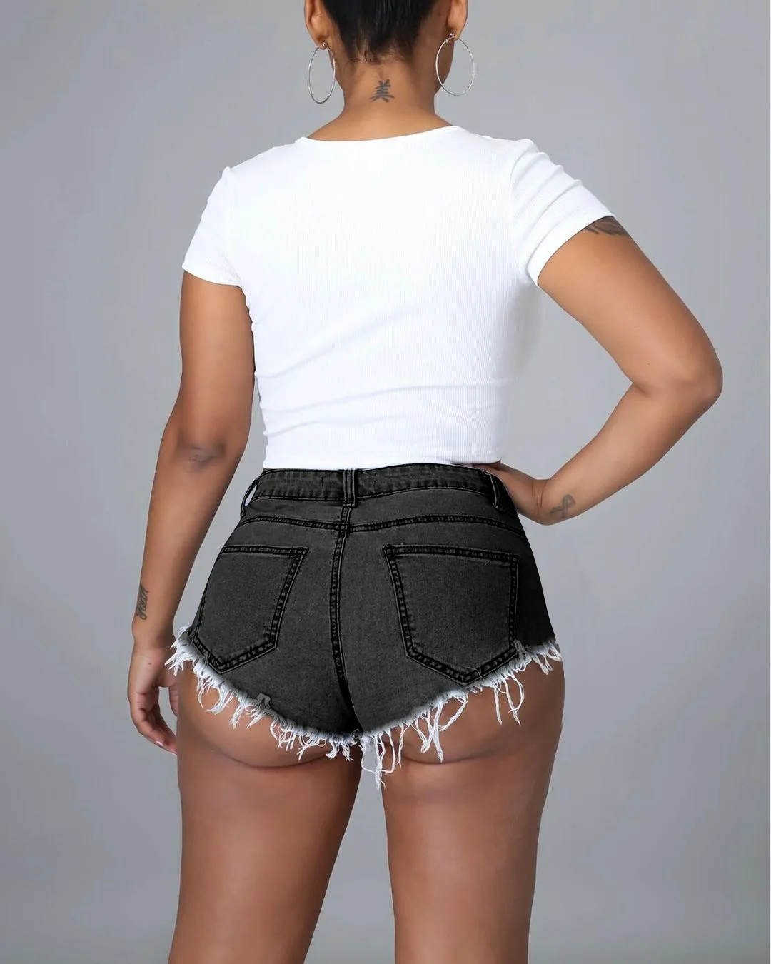 Женские винтажные Мини-шорты повседневные летние джинсовые шорты со средней