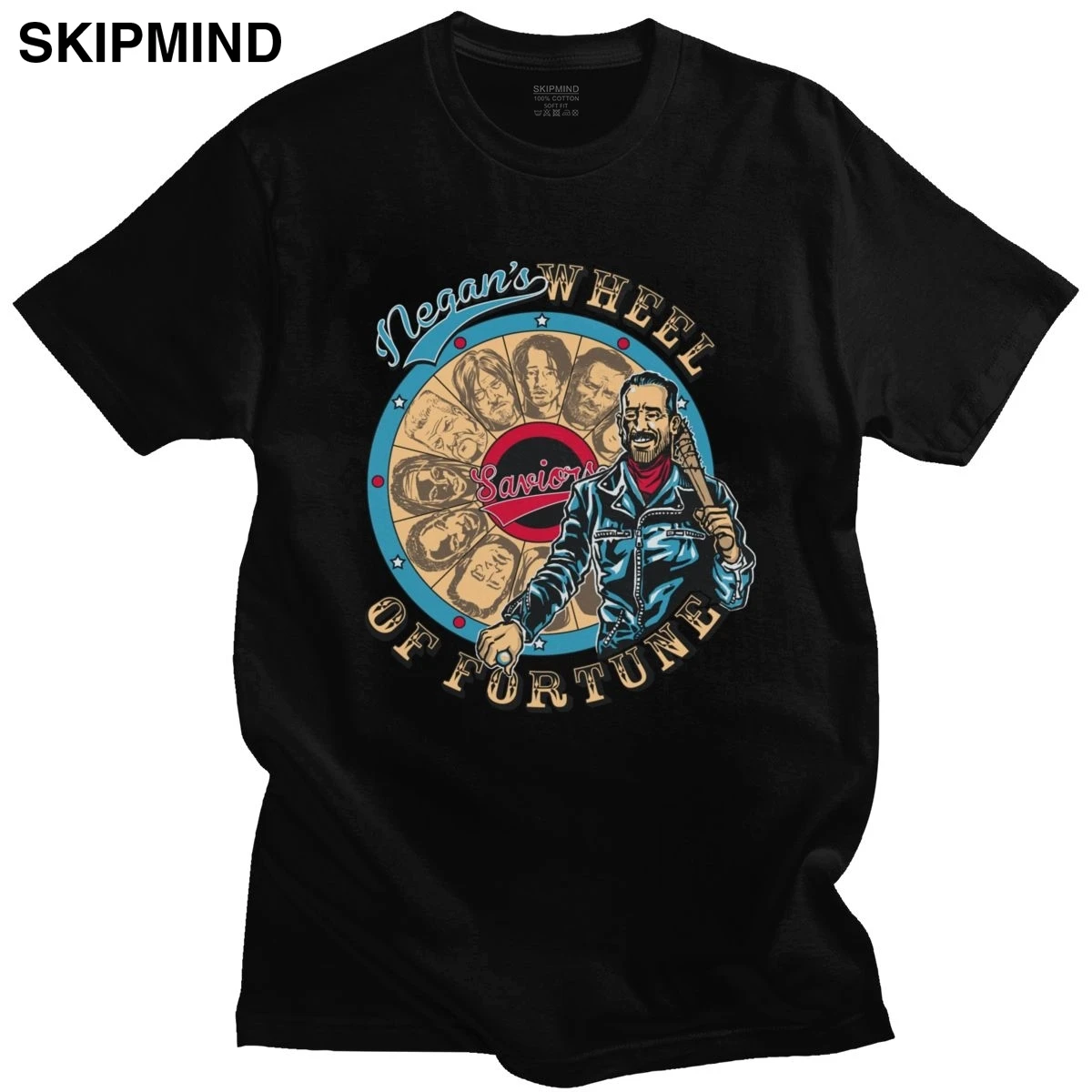 

Funny The Walking Dead T Shirt Adult Men's Crew Neck Short Sleeve Negan T-shirt Summer Zombie Graphic Tshirt Pure Cotton Tee