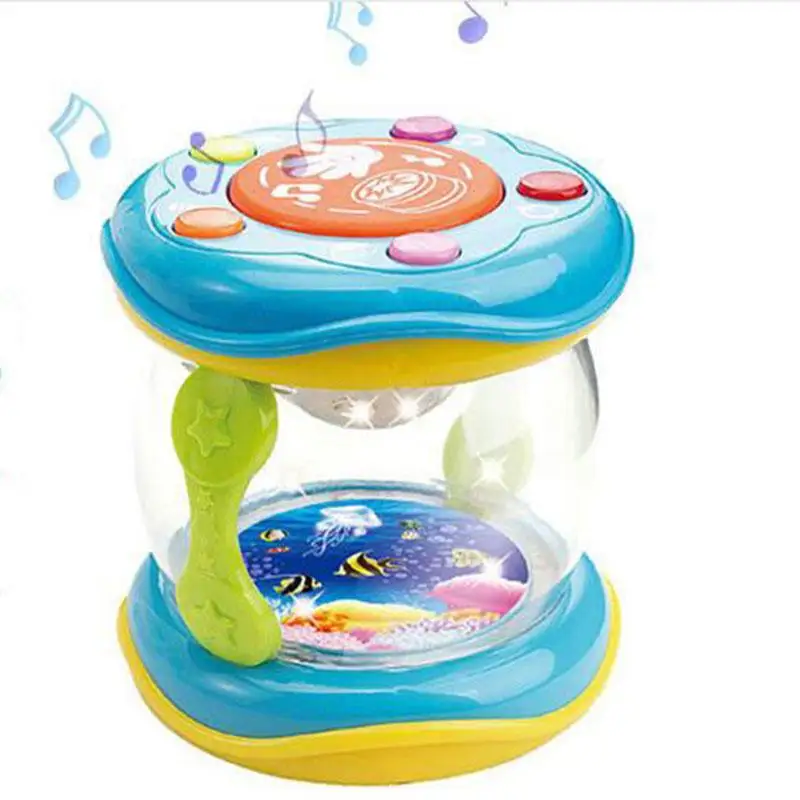

LED Music Early Childhood Educational Learning Developmental Baby Rattles Funny Children Infant Toys Mini Magic Hand Drum Beat