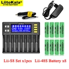 Зарядное устройство LiitoKala Lii-S8, 1 шт., для литий-ионных аккумуляторов 3,7 в 18650, 1,2 в, AA, aaa, NiMH + 8 шт., Lii-48S, 21700, 4800 мА  ч