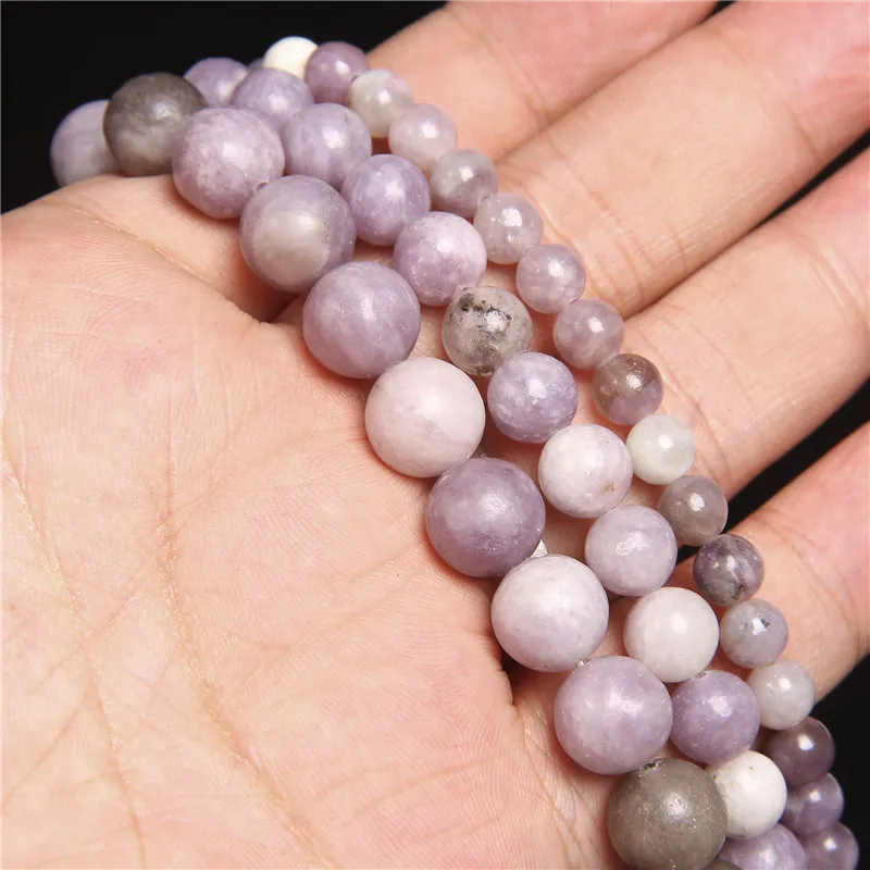 6 8 10mm Natural Lilac Jades Stone Bead Round Loose Beads for Jewelry Making DIY Bracelet Necklace Earrings Wholesale | Украшения и
