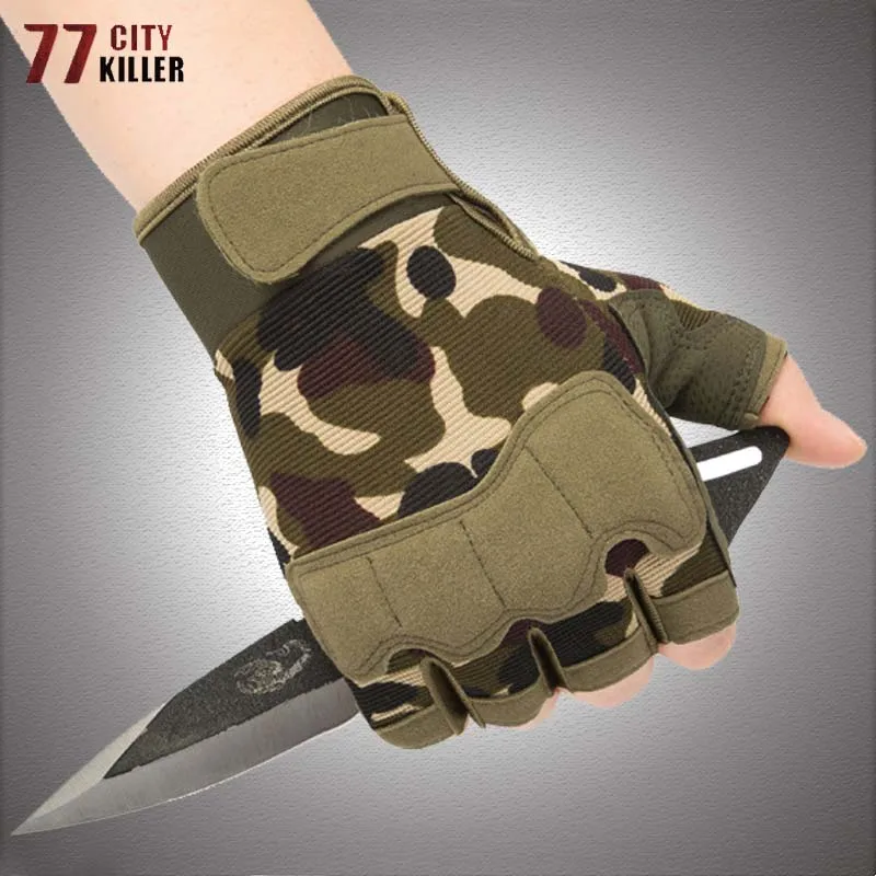 Перчатки мужские тактические без пальцев камуфляжные митенки в стиле милитари