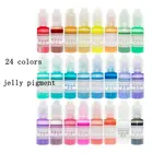 Полупрозрачный Желейный клей для эпоксидной смолы, 10 г, 24 цвета, УФ-клей для форма из жидкого силикона, пигментная краска для рукоделия, для изготовления украшений вручную