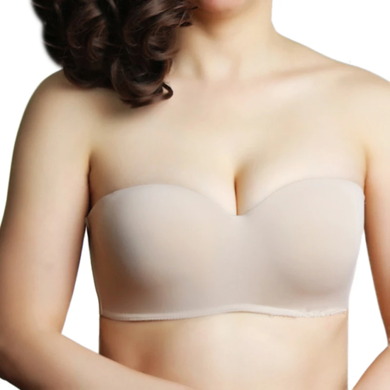 Женский Гладкий бесшовный многоходовой бюстгальтер без бретелек 1/2 чашки на