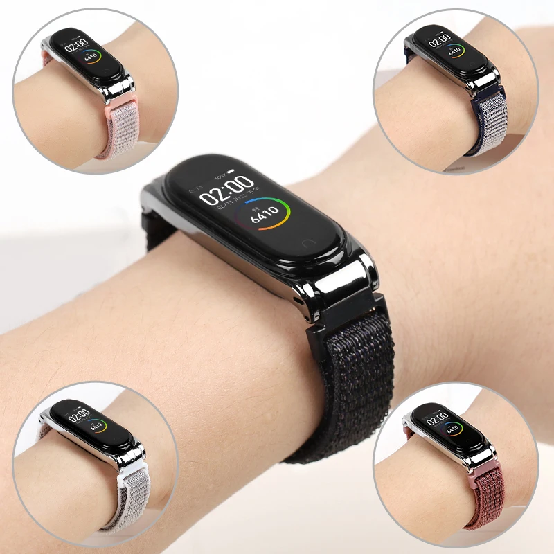 Нейлоновый браслет-петля для Xiaomi mi, ремешок 4/3, mi Band 4, аксессуары для Xiaomi mi, ремешок 3, сменный ремешок