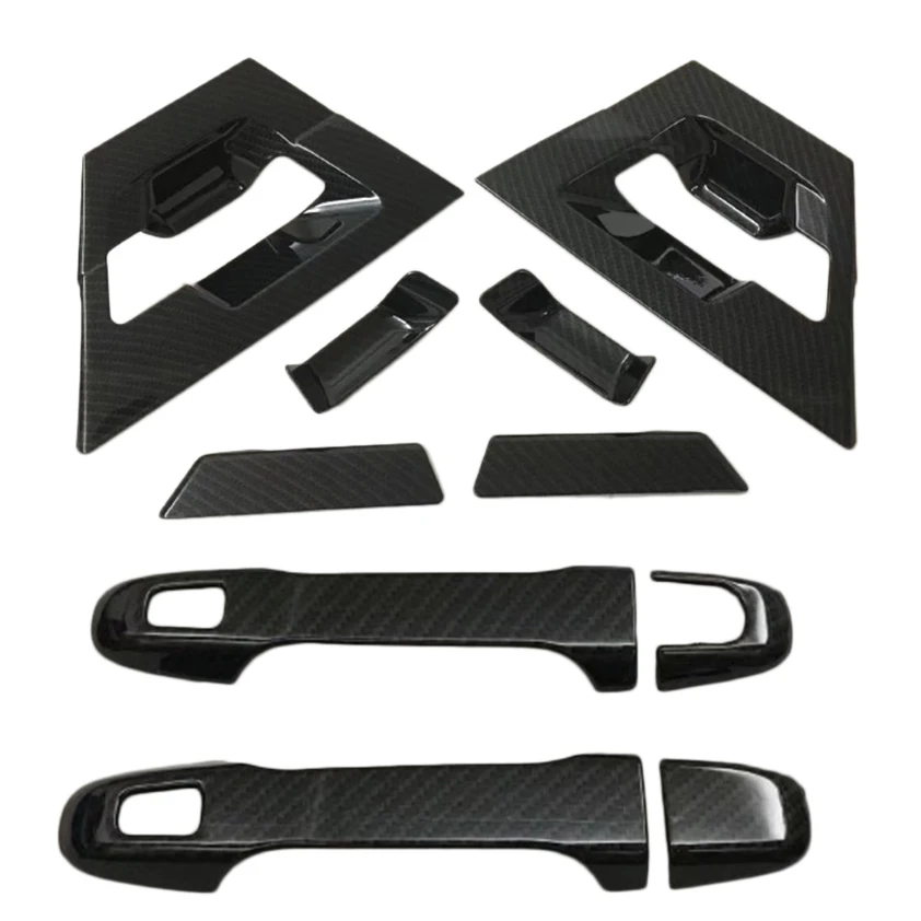 carbon fiber style car front and rear outside door shake handshandle cover accessories for 2016 2017 2018 Toyota C-HR CHR | Автомобили и