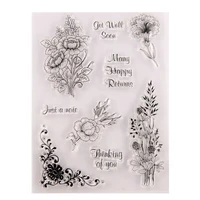 yinise silicone clear stamps cutting dies for scrapbooking stencil flowers diy paper album cards making rubber stamp craft molds