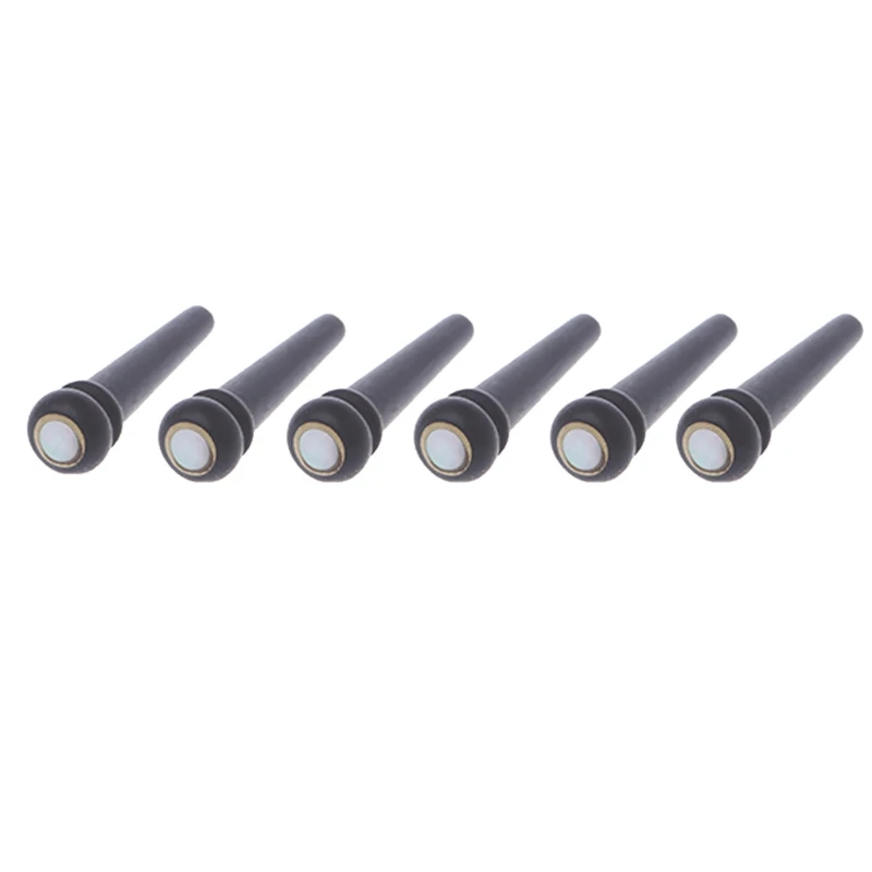 

6Pcs/set Ebony Shell Guitar Bridge Pins For Acoustic Guitar Parts & Accessories