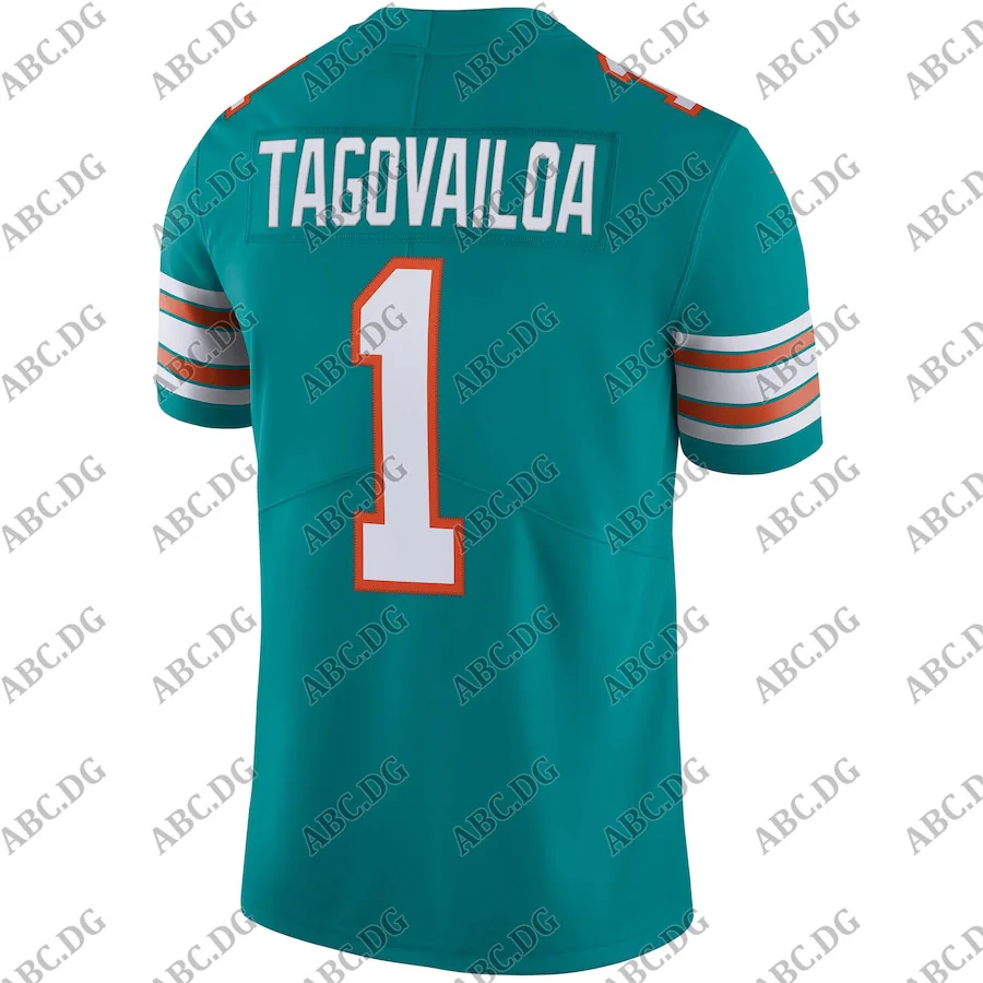 

Customized Stitch American Football Jersey Men Women Kid Youth Miami Tua Tagovailoa Aqua Alternate Vapor Limited Jersey