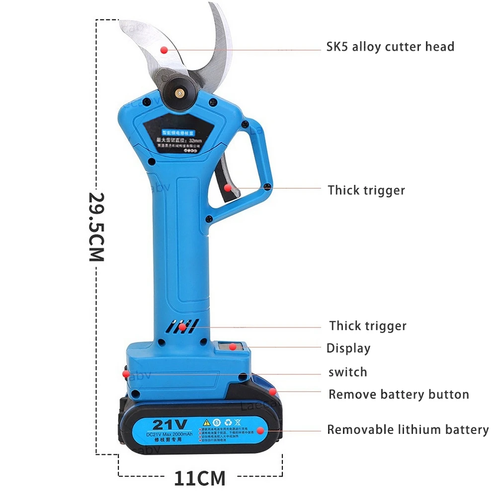 Электрический Резак для фруктовых деревьев 21 в с дисплеем мощности 2