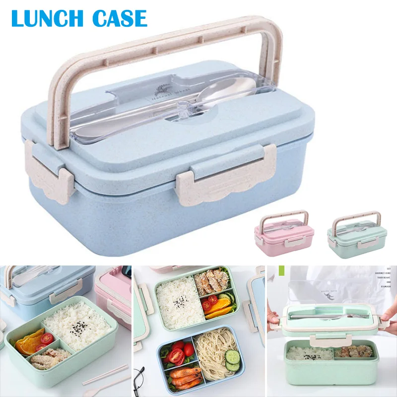 Горячий Ланч бокс 1000 мл посуда из пшеничной соломы контейнер для хранения еды