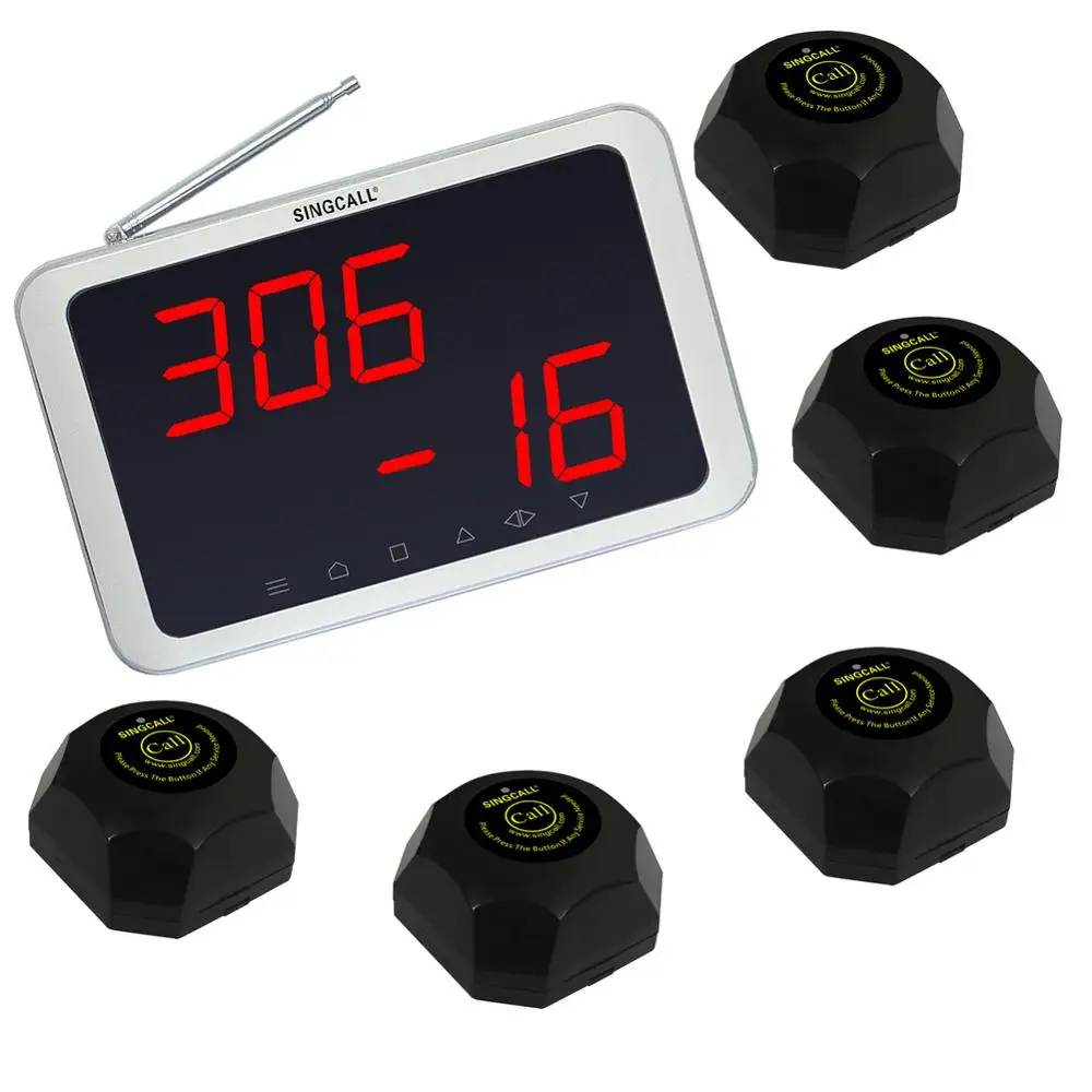 SINGCALL Беспроводная офисная система вызова для завода ресторана 1 экран приемника