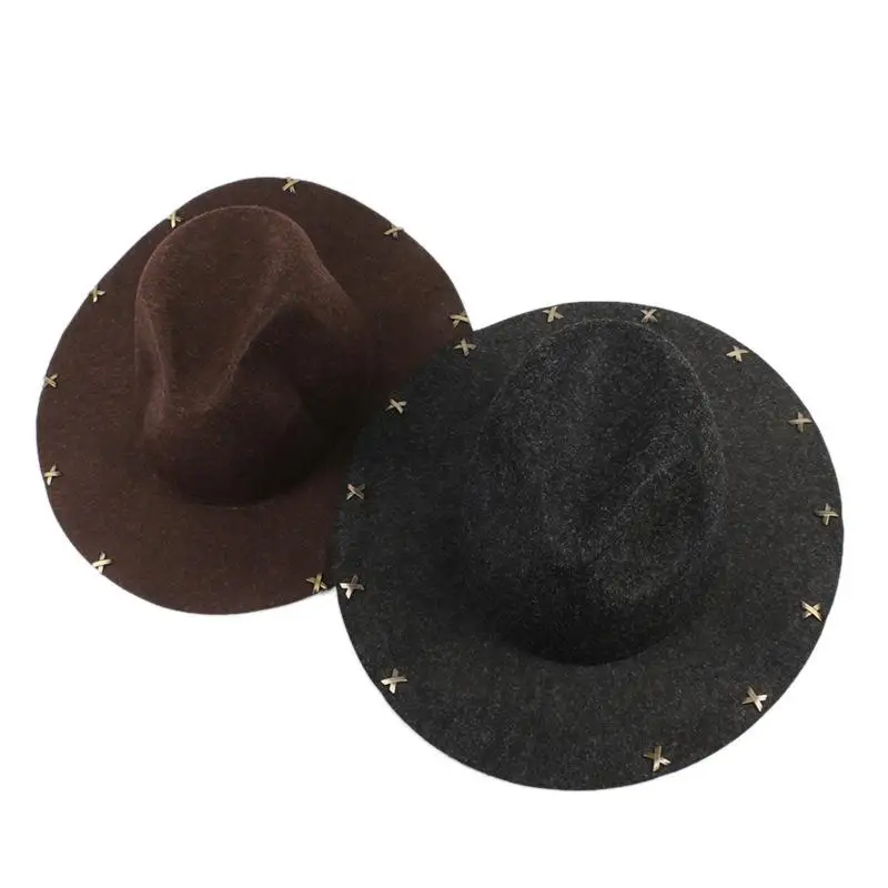 Куле Вул Джаз Хэт Топ для Шоппинга и Путешествий высокого качества с тонкими краями из фетра и большими полями.