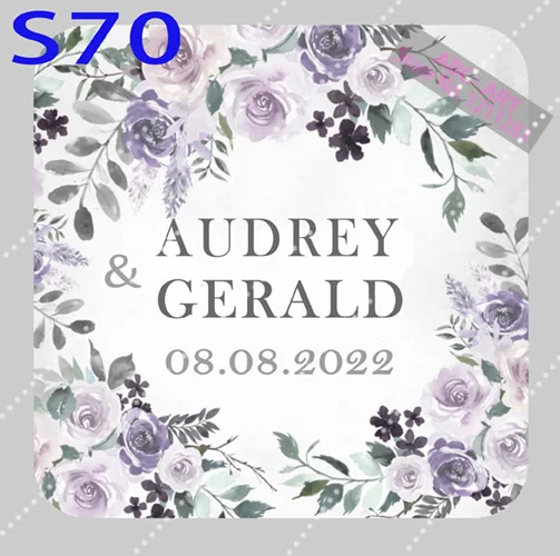 96 штук персонализированные квадратные свадебные наклейки приглашения ярлыки