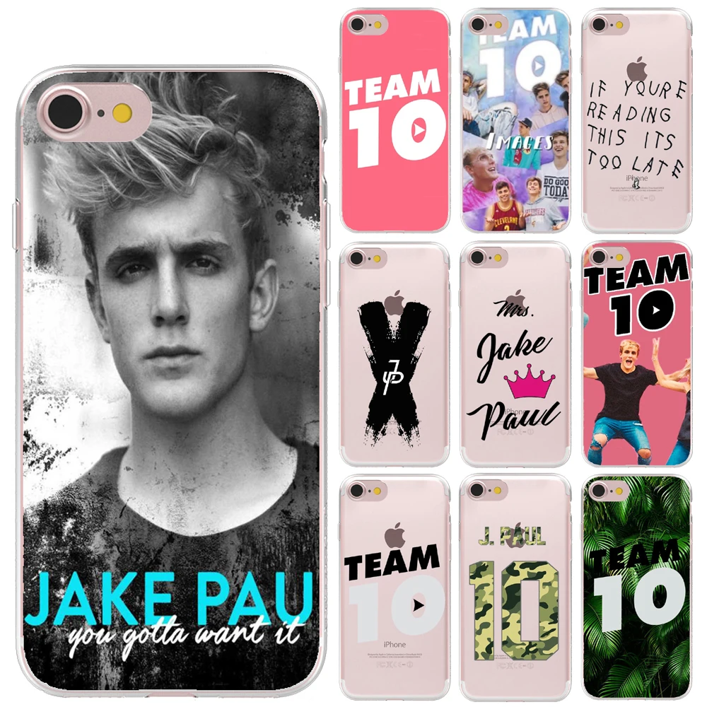 Ультратонкий мягкий гелевый силиконовый чехол Jake Paul Team 10 для Apple iPhone 8X6 6S 7 Plus X 5 5S SE