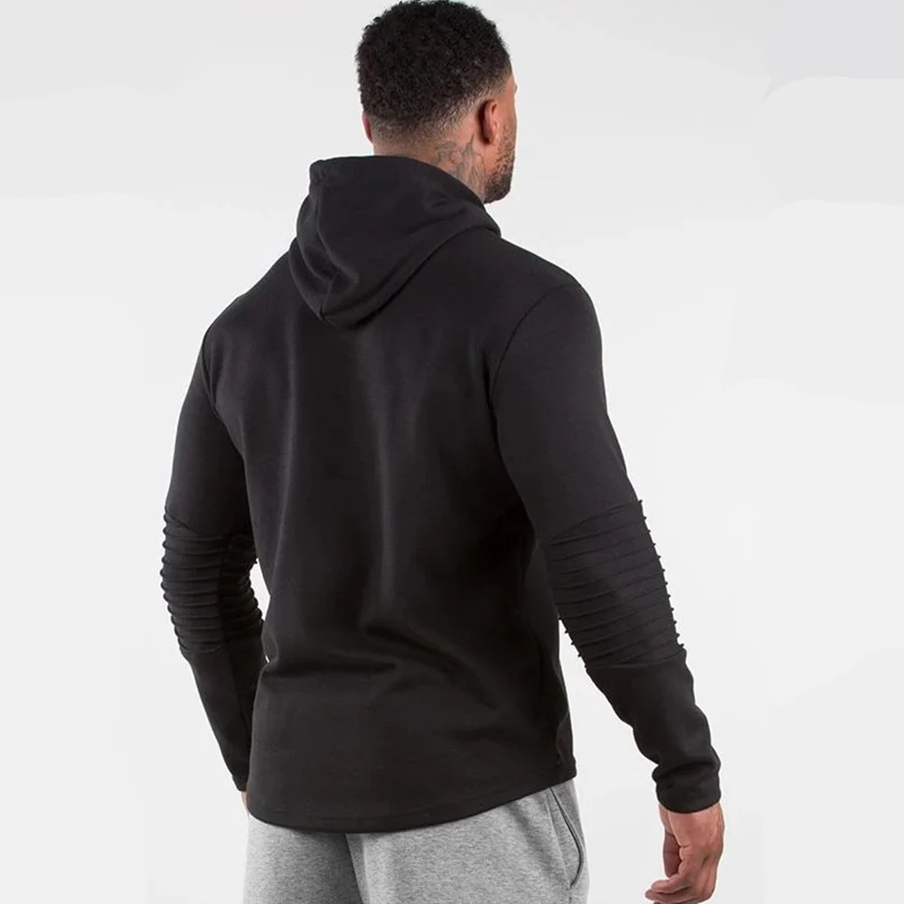 Черные повседневные толстовки для мужчин хлопковый свитшот тренажерных залов
