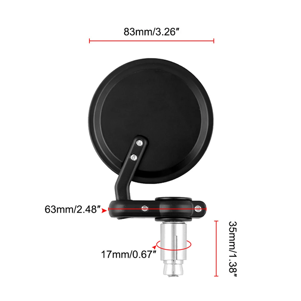 Зеркало мотоциклетное круглое алюминиевое 22 мм 7/8 дюйма 1 пара | Автомобили и