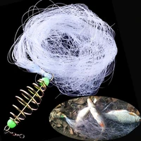 dropshipping nylon fish net mesh trapper metal spring hook shoal netting fishing gear tackle