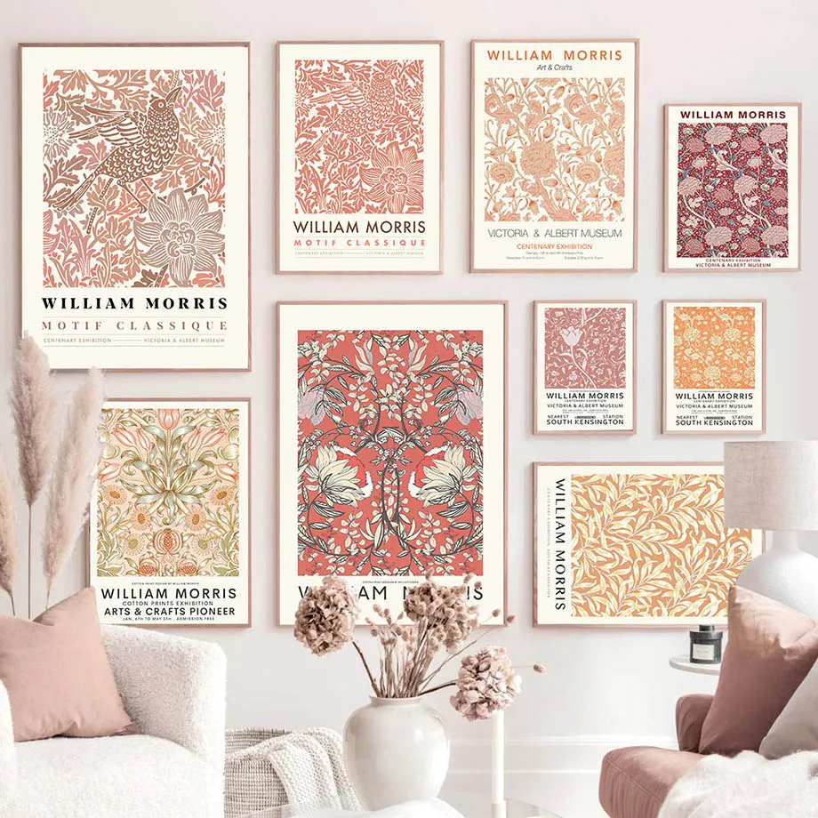 William Morris музея выставка Wall Art Холст Картина Nordic Плакаты и принты настенные картины