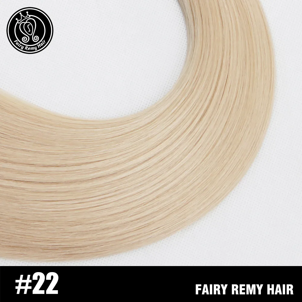#22 Фея remy волосы 100 г/шт. 20 дюймов Remy человеческие волосы утка темно-коричневый прямые волосы европейского типа наращивание клубника блонд плетение пучок - Цвет: #22