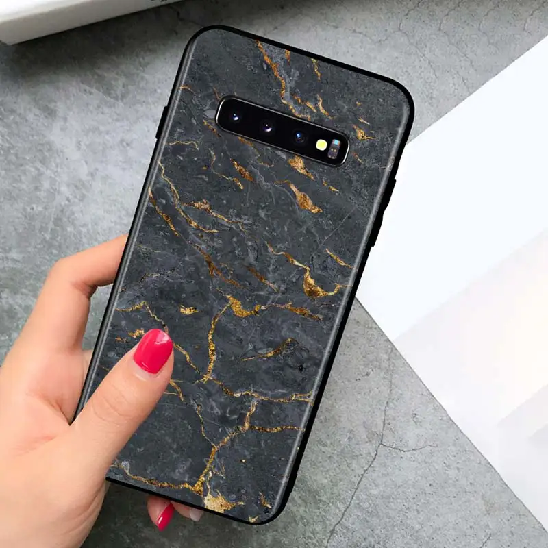 

Black Marble Print for Samsung Galaxy S21 Ultra Plus Note 20 10 9 8 S10 S9 S8 S7 S6 Edge Plus Black Phone Case
