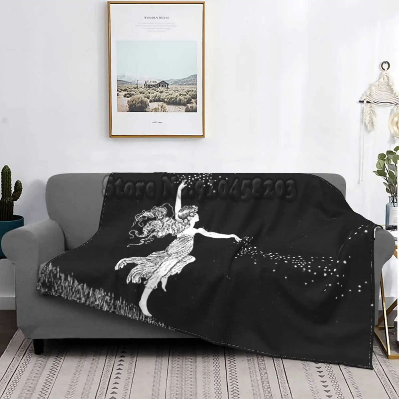 Одеяло Фланелевое для дивана с рассеивающимися звездами-волшебный лес-Ida аренoul