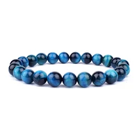 high quality blue tiger eye buddha bracelets for women natural stone round beads healing bracelet men fashion jewelry pulsera