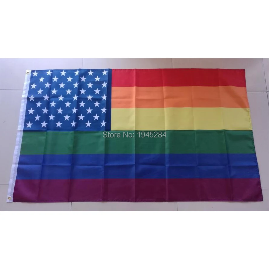 США ЛГБТ Радужный Флаг Гей Гордость индивидуальный баннер Печатный полиэстер Домашний декор для вечерние НКИ 3x5 футов