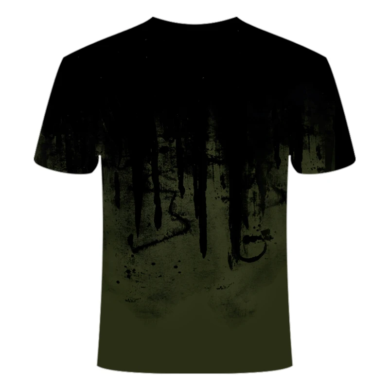 

Patchwork 3DT shirt men's short-sleeved round neck loose T-shirt fashion printing casual street clothing men's hip-hop T-shirt