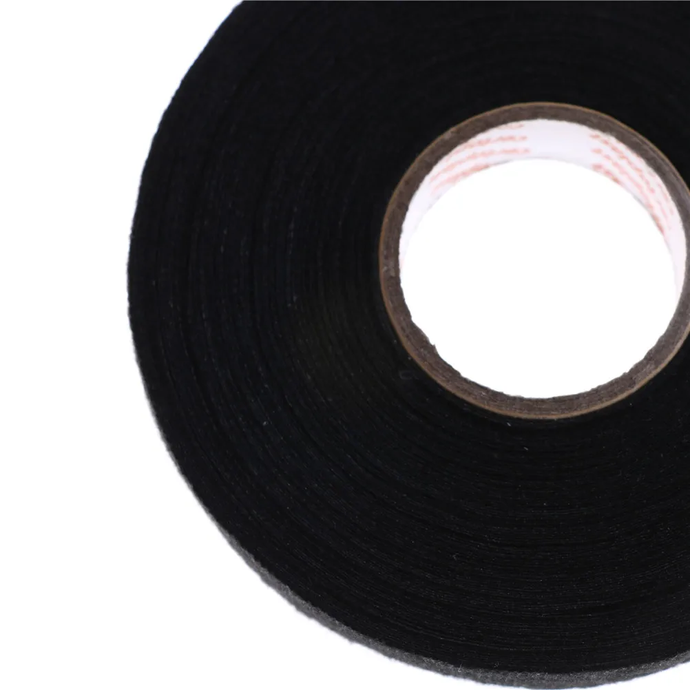 

Zwart Universele Flanel Doek Tape Automotive Kabelboom Flannelet Lijm Hoge Temperatuur Tape Whosesale 19Mm X 25M