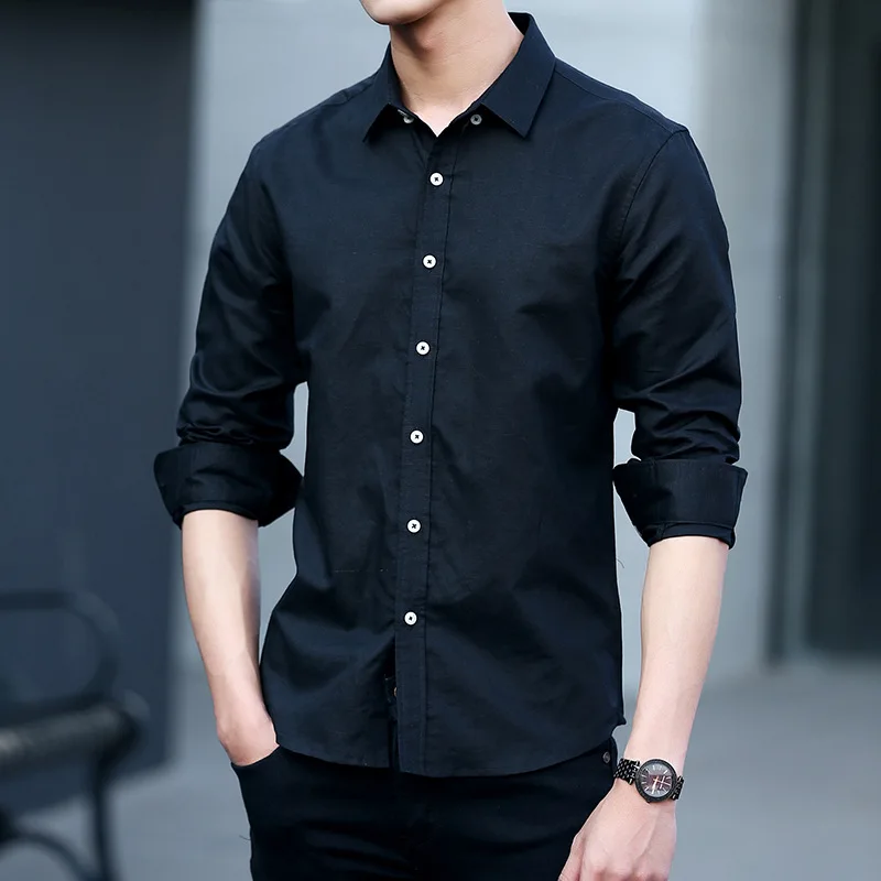 Рубашка MRMT мужская с длинным рукавом модная сорочка из хлопка и льна топ