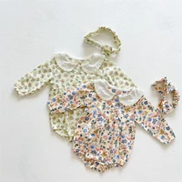 2021 autumn new baby girl floral long sleeve bodysuit cotton breathable jumpsuit spring girl infant toddler clothes