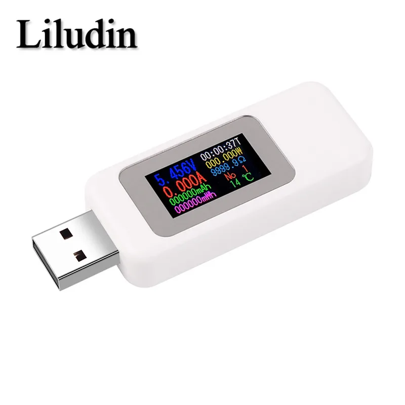 USB-тестер постоянного тока 10 в 1 измеритель напряжения 4-30 таймер амперметр