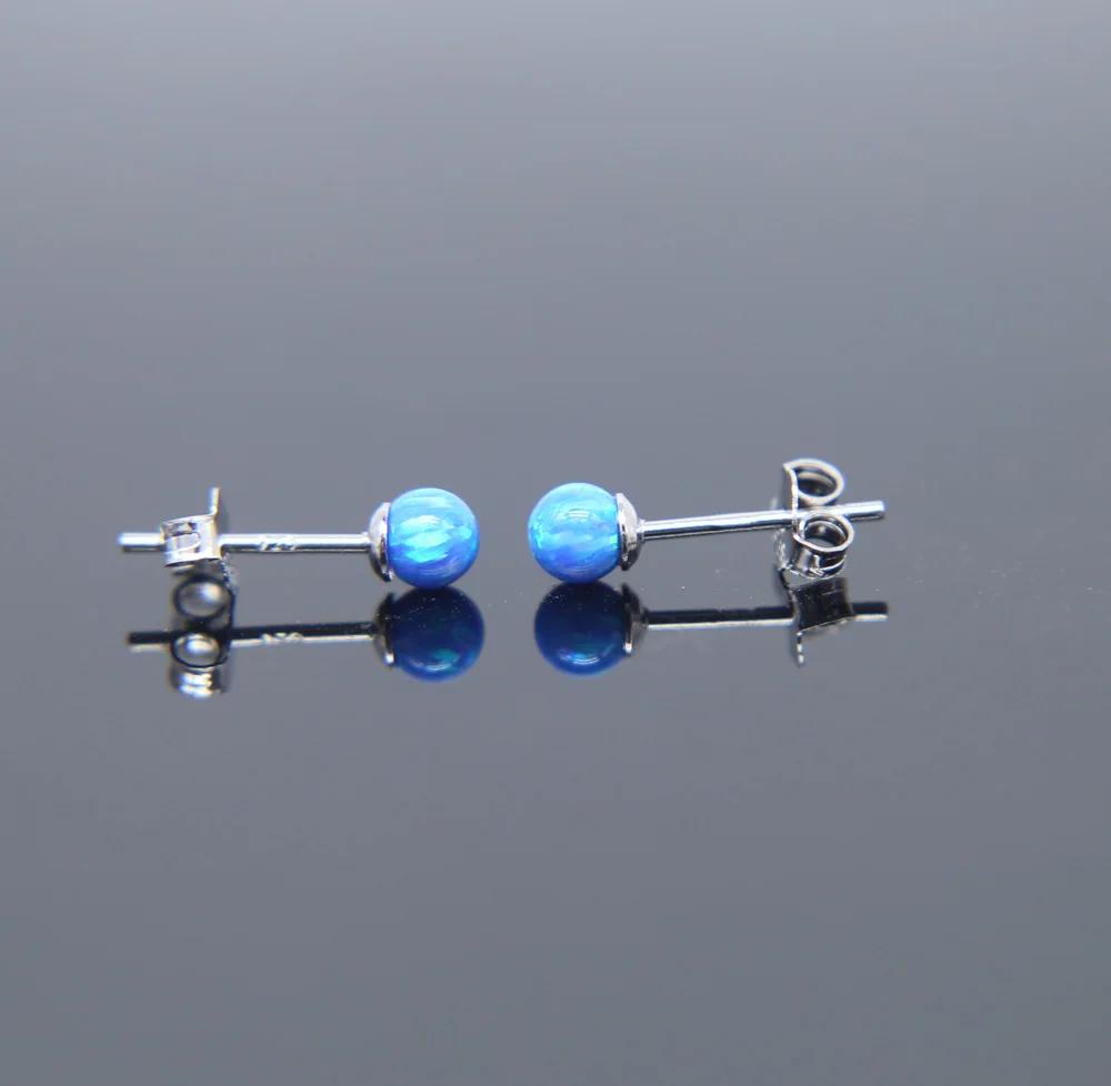 Серьги гвоздики различных цветов с опалом цвета ААА +|stone earrings|925 sterling925 sterling silver stud