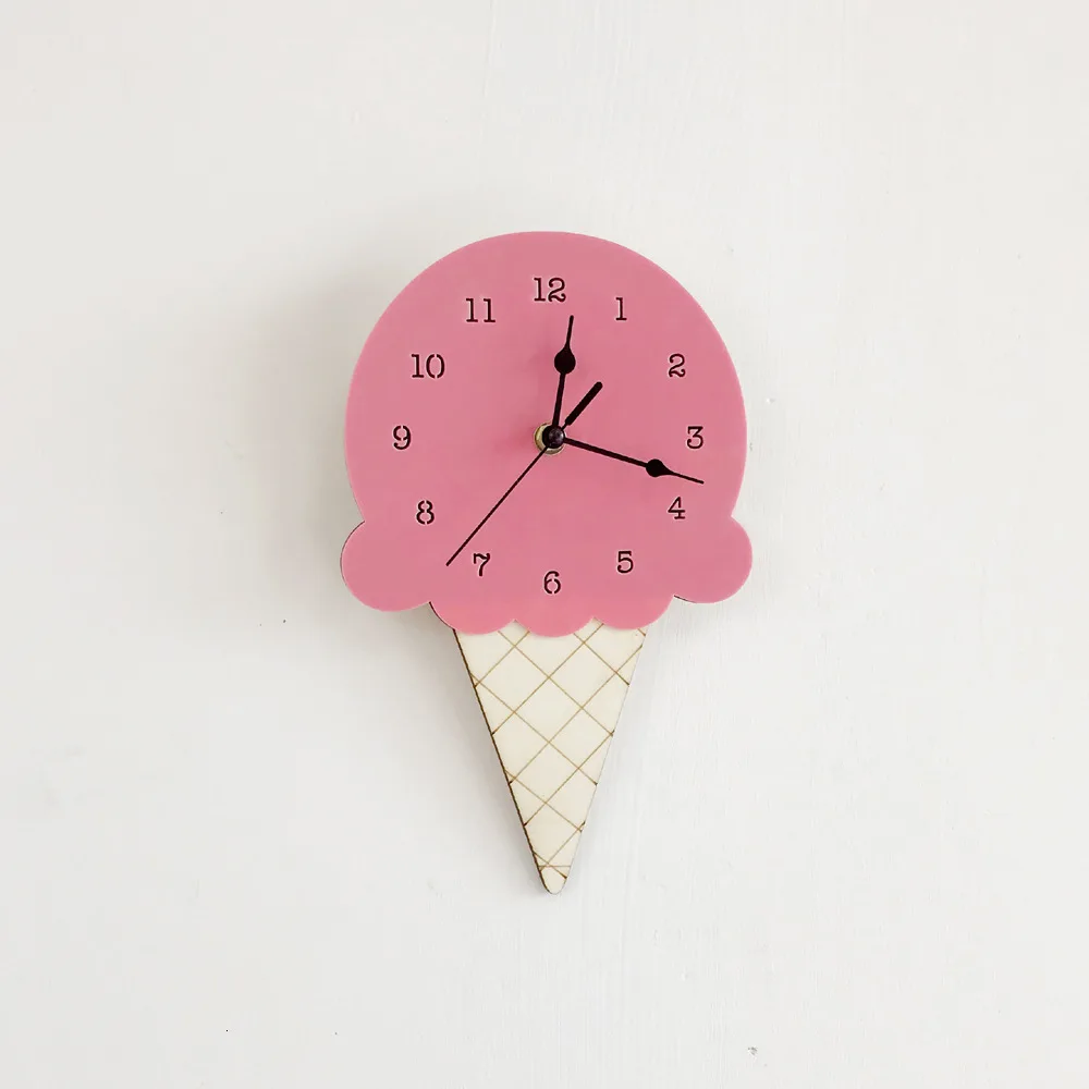 Настенные часы с мороженым в скандинавском стиле милые героями мультфильмов