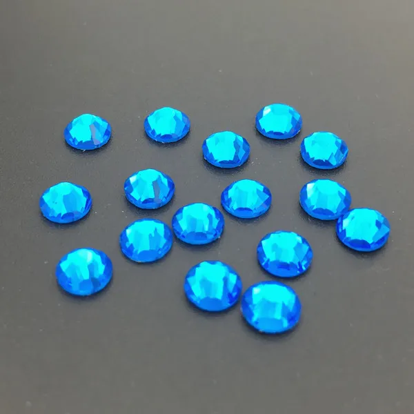capri blue Прозрачная Большая упаковка, стразы из розового золота без горячей фиксации с плоской задней частью, стеклянные блестящие стразы, 3D Стразы для дизайна ногтей, камни для ногтей, сумки для обуви - Цвет: capri blue