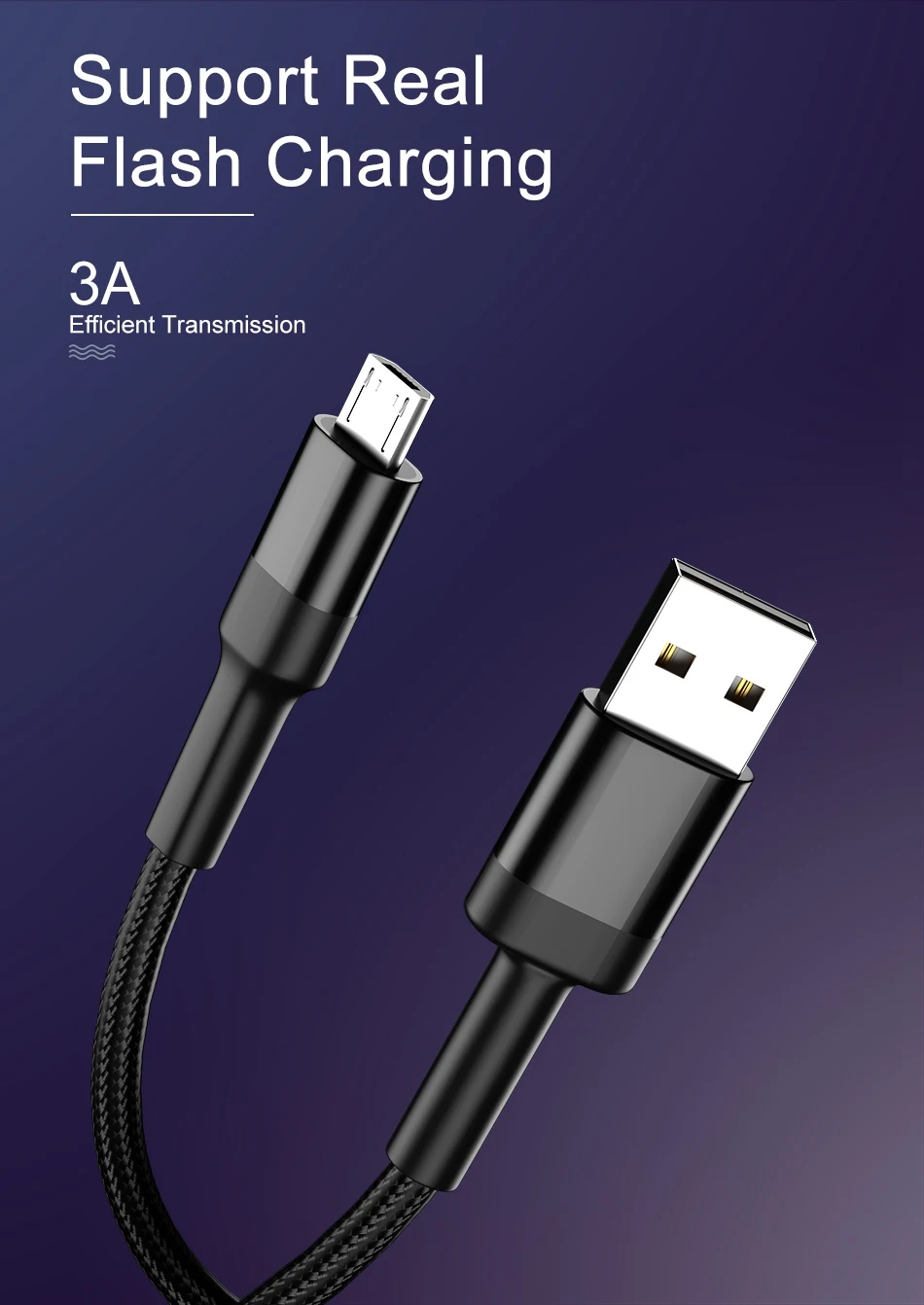 OREY 3A Micro USB кабель для быстрой зарядки для samsung S9 USB кабель для Xiaomi Redmi Note 7 зарядный кабель USB кабель для передачи данных