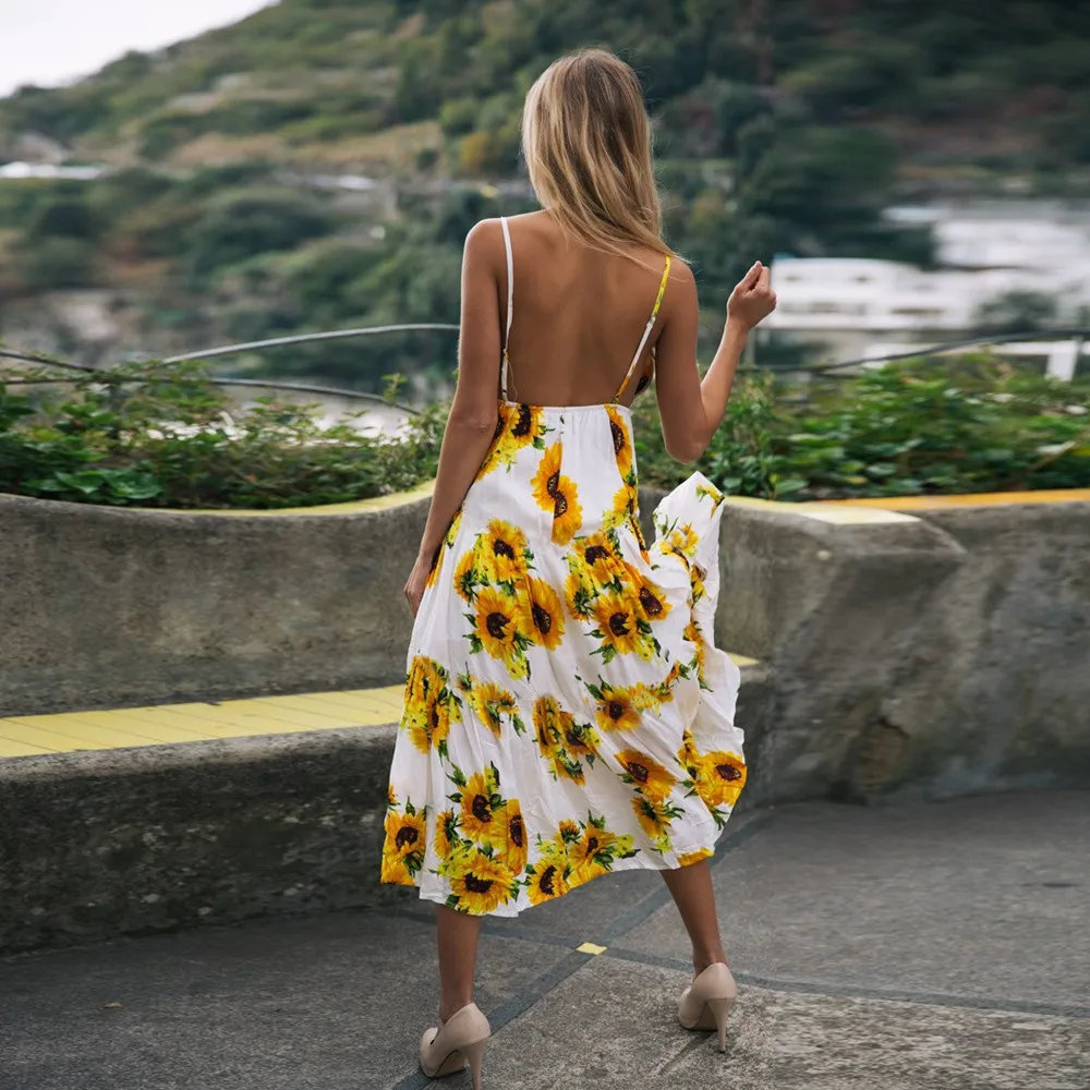 Женское длинное платье макси праздничное летнее пляжное без рукавов с разрезом и