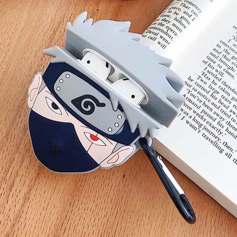 

Naruto Sharingan Kakashi Earphone Case Protective Cover For Air Pods 1 2 Wireless Earphone Case Headphone Case With Finger Ring