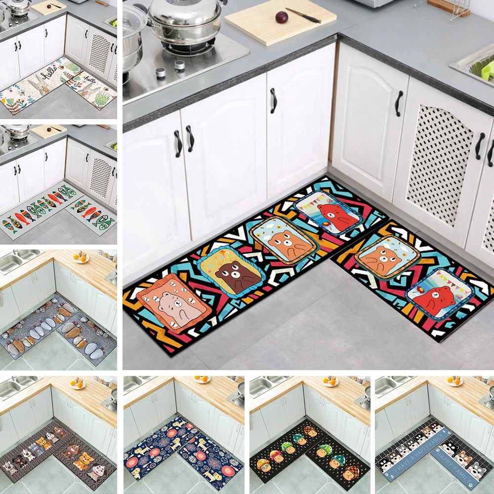 

Kitchen Mat Bath Floor Mat Absorbent Anti-Slip Dirt Proof Floor Mat Home Entrance Doormat Hallway Bedroom Living Room Decoration