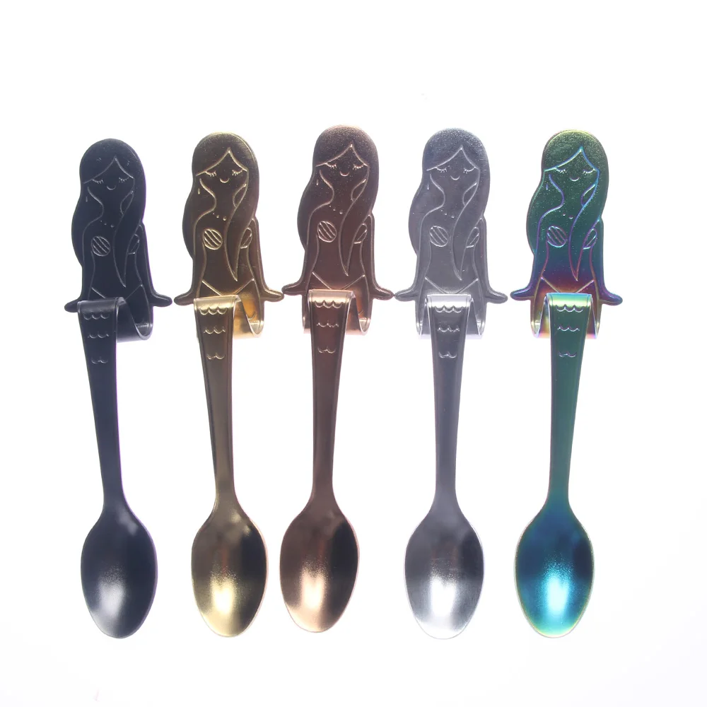 

Mermaid Hanging Spoon Stainless Steel Ice Cream Cocktail Teaspoons Coffee Soup